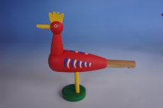 画像1: トリ　笛　 赤　チェコ　ウッドクラフト　手作り　おもちゃ　プレゼント　 (1)