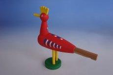 画像2: トリ　笛　 赤　チェコ　ウッドクラフト　手作り　おもちゃ　プレゼント　 (2)