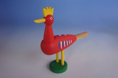 画像1: トリ　笛　 赤　チェコ　ウッドクラフト　手作り　おもちゃ　プレゼント　