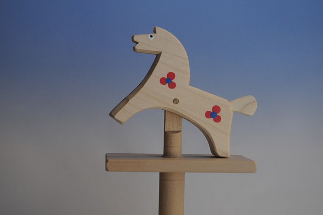 画像1: チェコ　ウッドクラフト　手作り　おもちゃ　カタカタお馬 (1)
